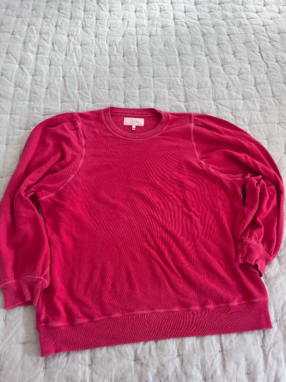 The GREAT. balloon sleeve Red / Coral sweatshirt size 3 (L)